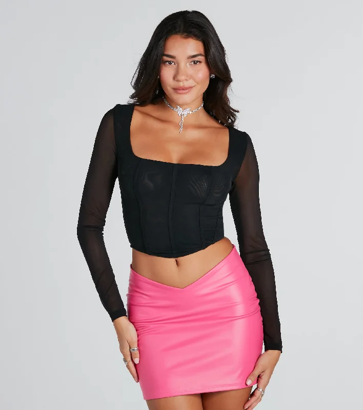 Sultry Mode Long Sleeve Corset Top