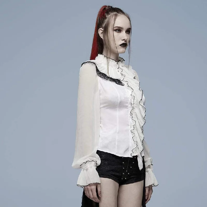 Women's Gothic Puff Sleeved Ruffle Shirt