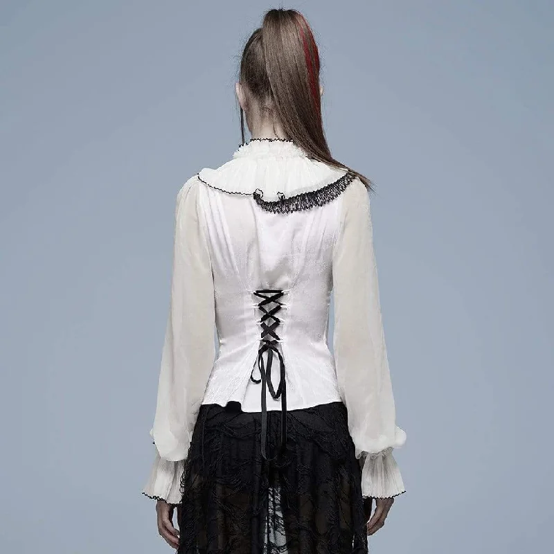 Women's Gothic Puff Sleeved Ruffle Shirt