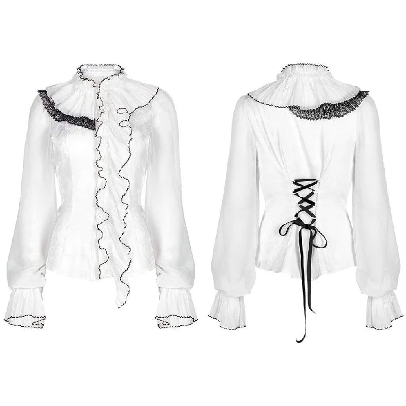 Women's Gothic Puff Sleeved Ruffle Shirt