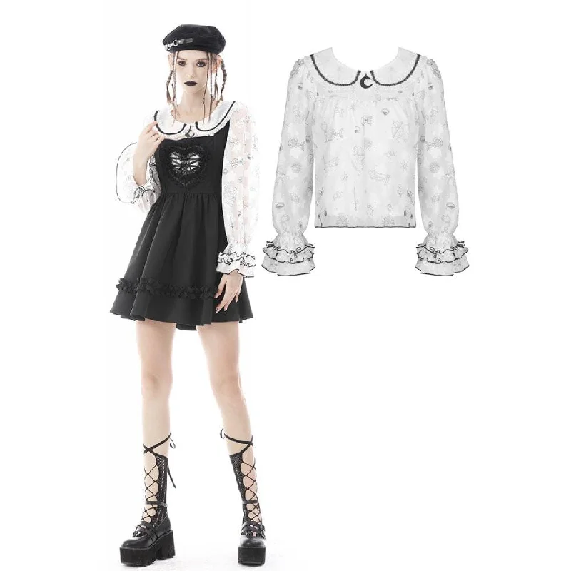 Women's Lolita Doll Collar Layered Sleeved Shirt