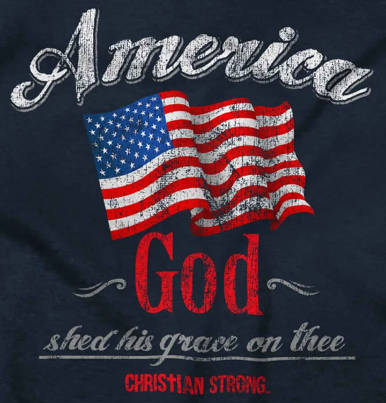 America God Junior Fit V-Neck T-Shirt