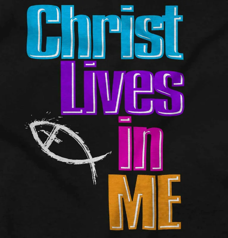 Christ Lives in Me Junior Fit V-Neck T-Shirt