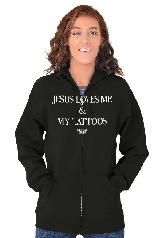 Jesus Loves My Tattoos Zip Hoodie