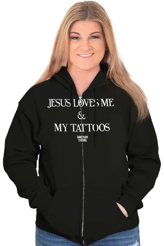 Jesus Loves My Tattoos Zip Hoodie