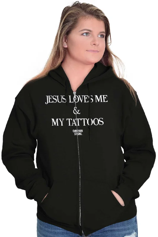 Jesus Loves My Tattoos Zip Hoodie