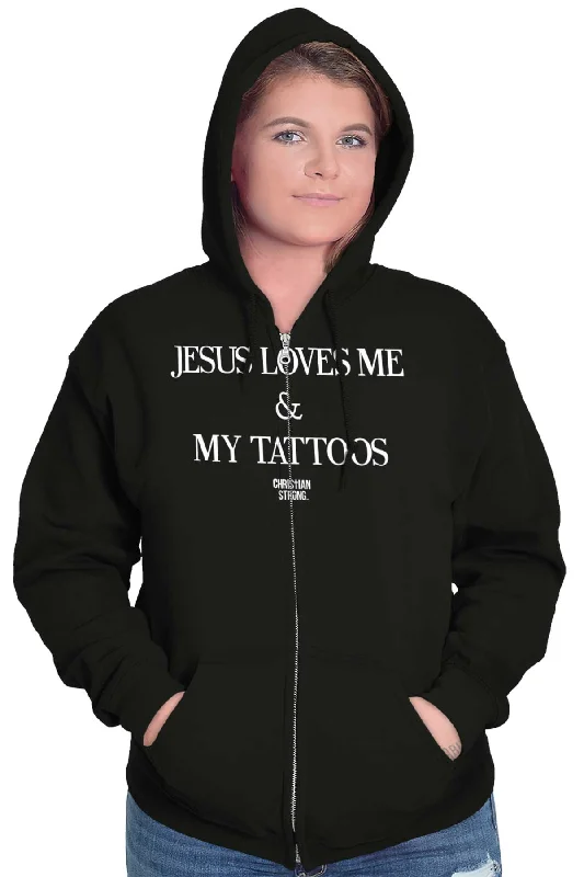 Jesus Loves My Tattoos Zip Hoodie