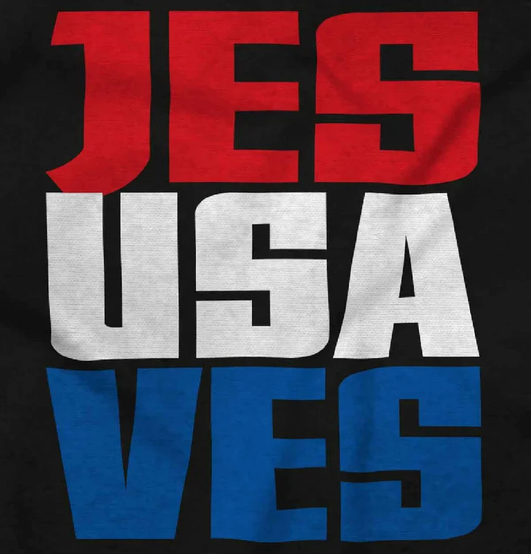 Jesus Saves USA Junior Fit V-Neck T-Shirt