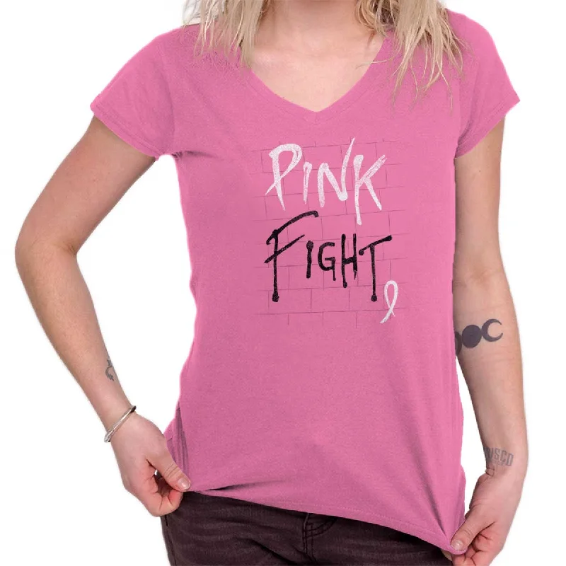 BCA Pink Fight Junior Fit V-Neck T Shirt