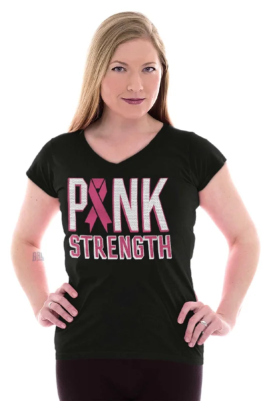 BCA Pink Strength Junior Fit V-Neck T Shirt