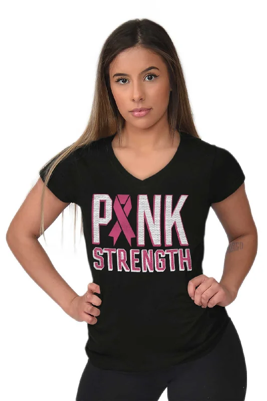 BCA Pink Strength Junior Fit V-Neck T Shirt