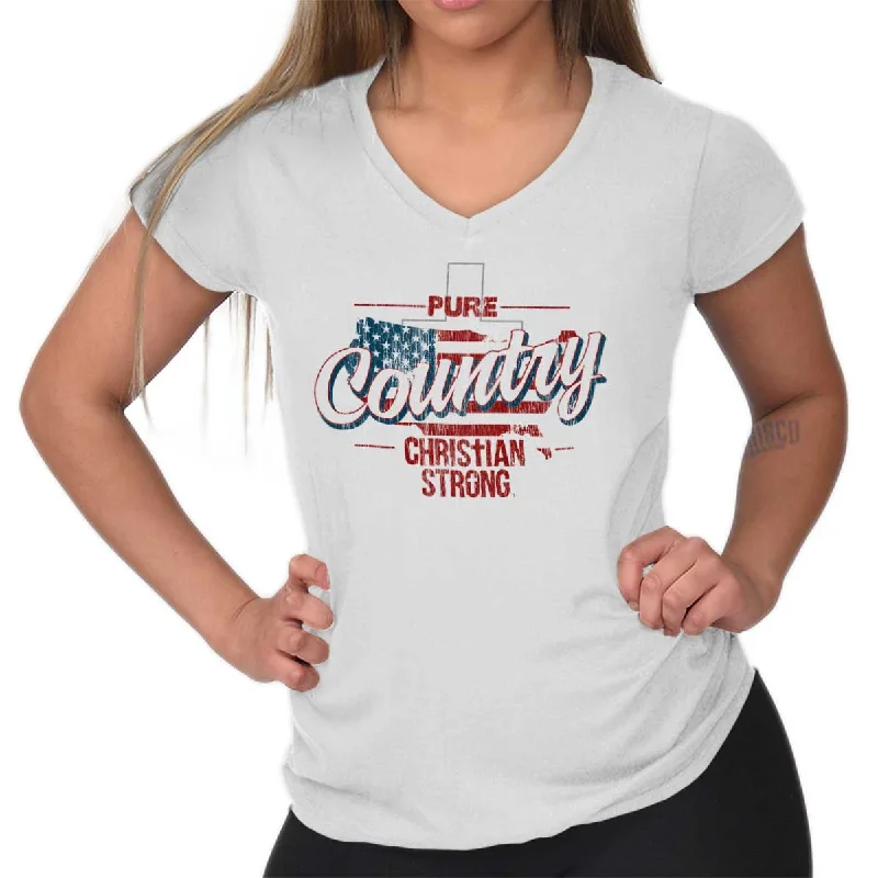 Pure Country Junior Fit V-Neck T-Shirt