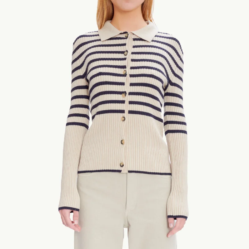 Women's Mallory Cardigan - Ecru/Dark Navy