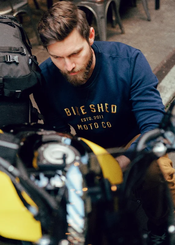 BSMC Moto Co. Sweat - Navy/Mustard