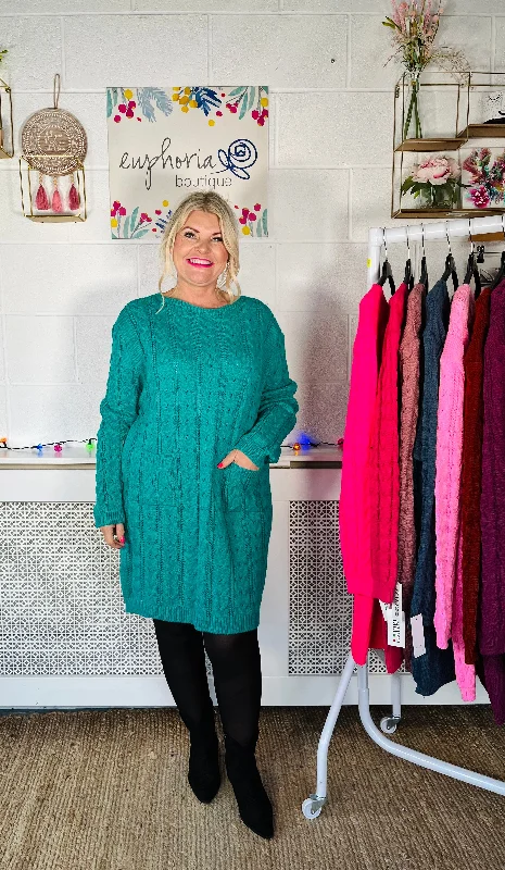 Edinburgh Knitted Dress - Turquoise