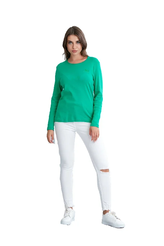 Women Long Sleeve Scoop Neck T-Shirt  in Pretty Fall Colors