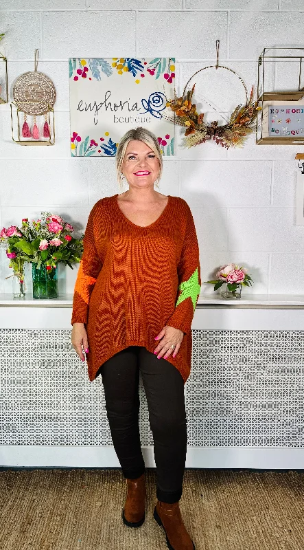 Make it shine star jumper - Copper