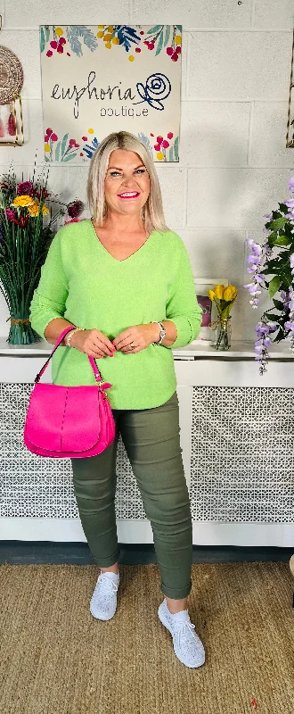 Vera Lynn Fine Knit - Lime Green