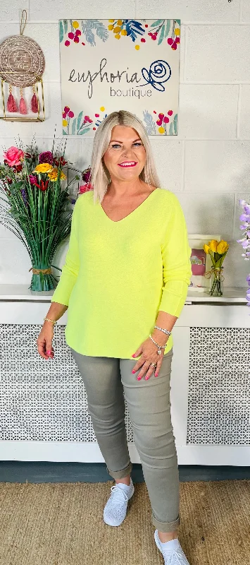 Vera Lynn Fine Knit - Neon Yellow